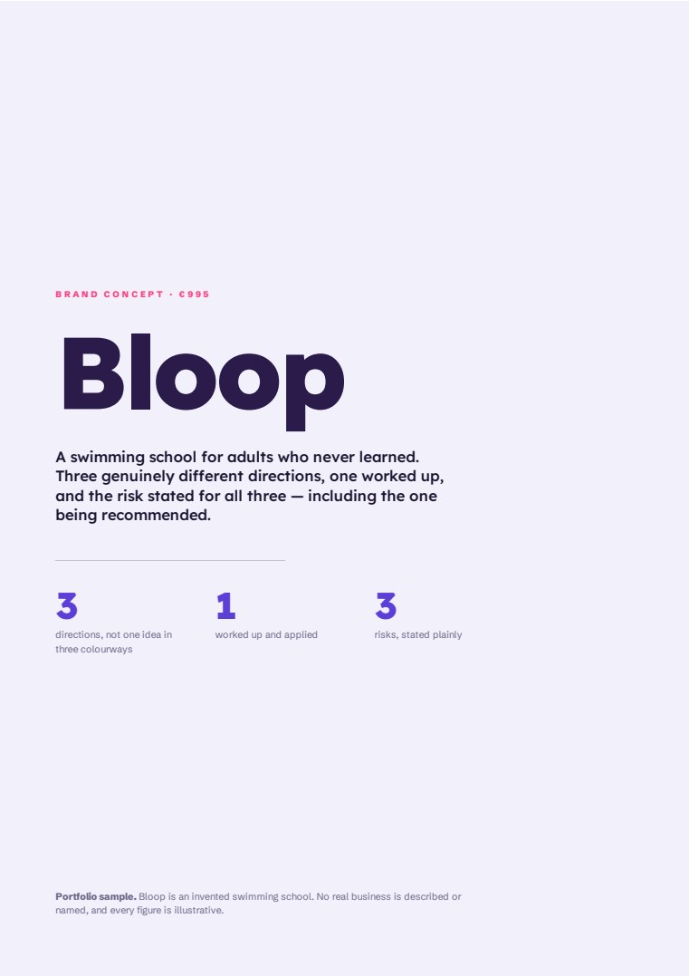 Cover of the Brand concept sample for Bloop