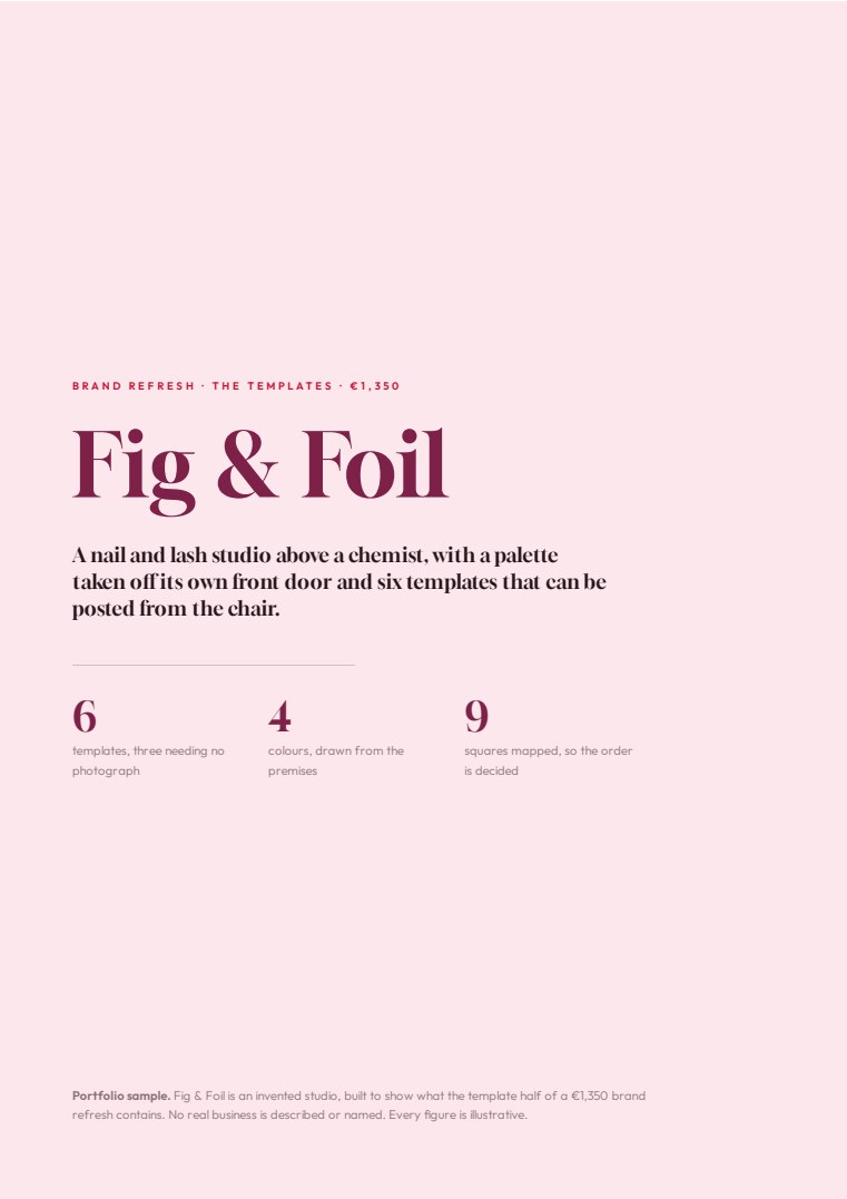 Cover of the Brand refresh · the templates sample for Fig and Foil