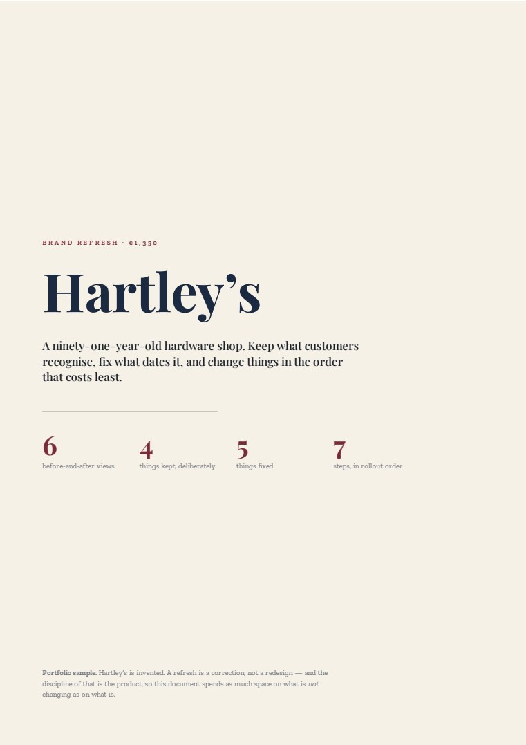 Cover of the Brand refresh sample for Hartley's