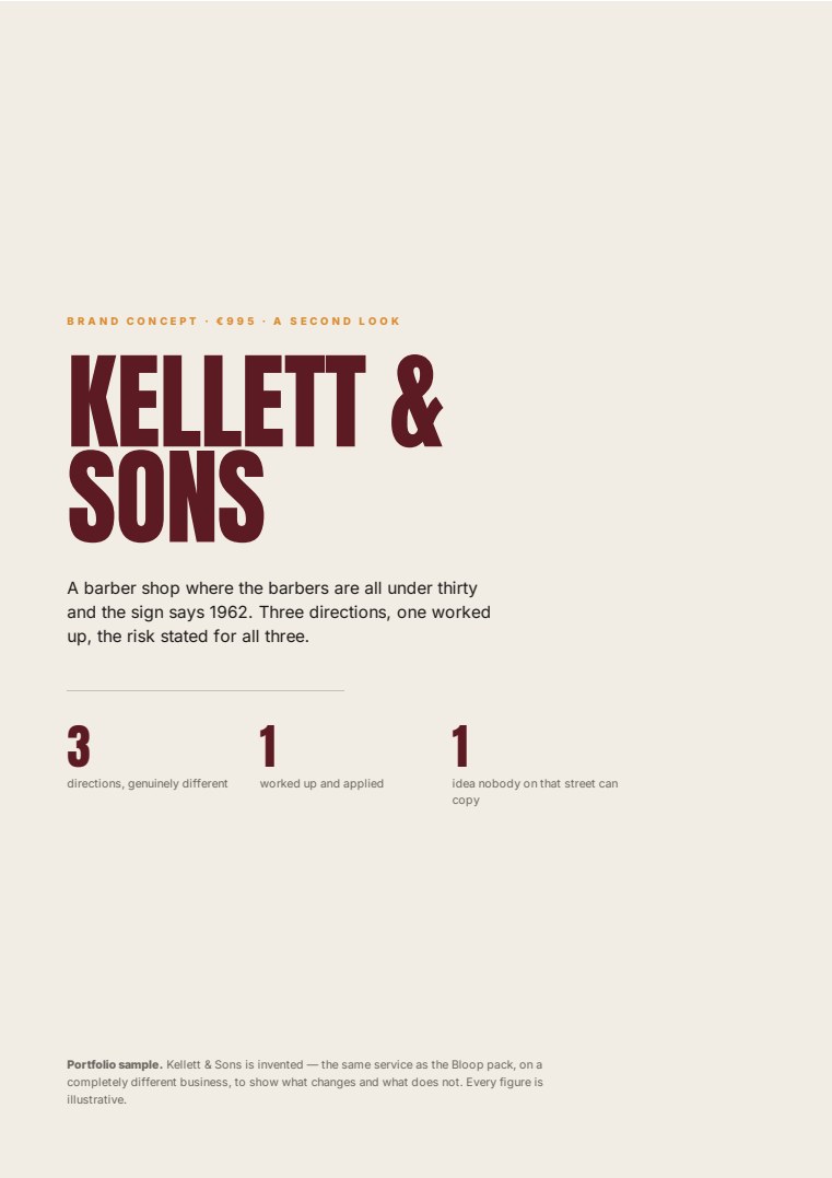 Cover of the Brand concept sample for Kellett and Sons