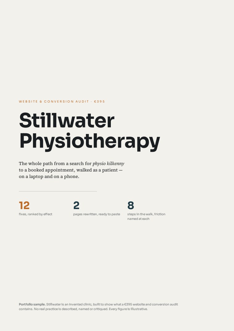 Cover of the Website + conversion audit sample for Stillwater