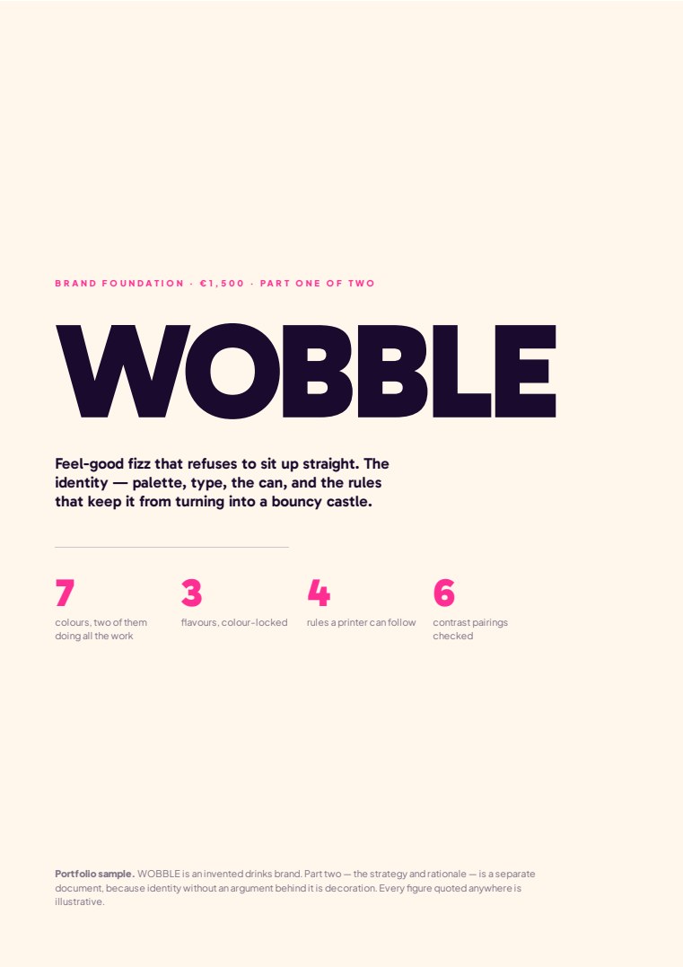 Cover of the brand foundation sample for WOBBLE